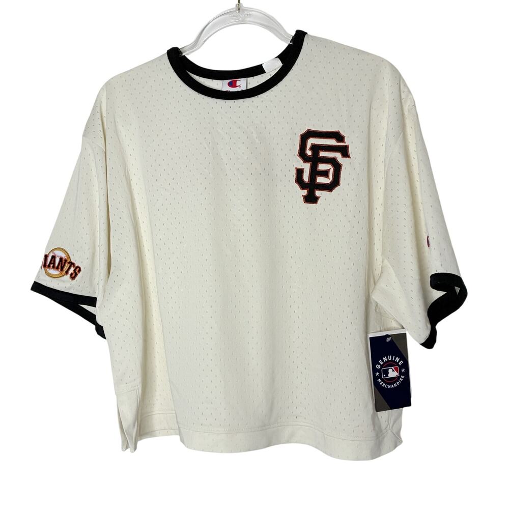 Champion San Francisco Giants Cropped Jersey 100% Polyester NWT Womens Large